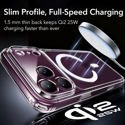 iPhone 18 Pro / iPhone 17 Pro priehľadné puzdro ESR Classic Hybrid HaloLock - 3