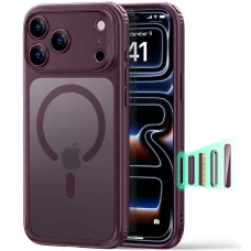 iPhone 18 Pro / iPhone 17 Pro matné tmavobordové puzdro ESR Classic Hybrid HaloLock