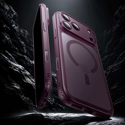 iPhone 18 Pro / iPhone 17 Pro matné tmavobordové puzdro ESR Classic Hybrid HaloLock - 2