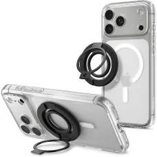 Spigen Phone Ring Dual Pop MagSafe S telefontartó gyűrű rugalmas ujjpánttal, fekete (AMP11735)