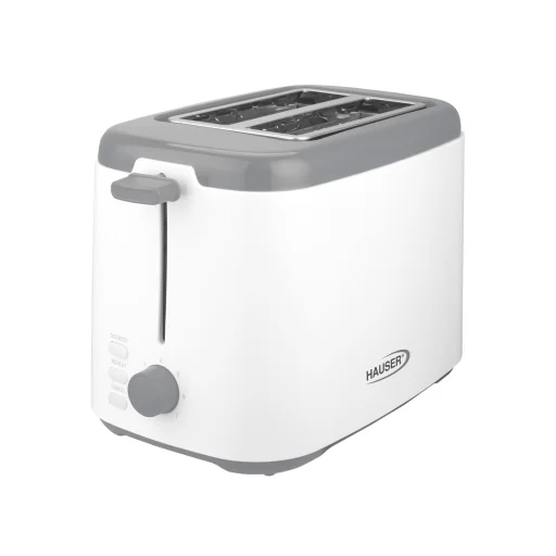 Hriankovač HAUSER T-242, 800 W, na 2 plátky, automatické vysúvanie pečiva, plynulá regulácia opekania, bielo-sivá farba - 1