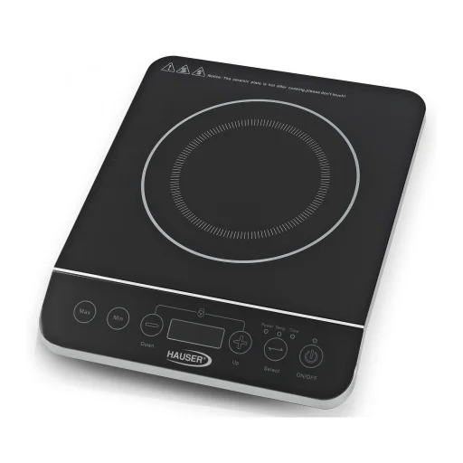 HAUSER IC-2014 indukčná varná doska, 2000 W, sklokeramika, LCD displej, max. 240 °C, časovač, detská poistka, čierna farba - 1