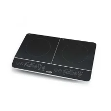 HAUSER IC-2214 indukčná varná doska, 3500 W, 2 varné zóny, sklokeramika, LCD displej, max. 240 °C, časovač, detská poistka, čierna farba