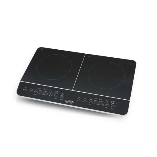 HAUSER IC-2214 indukčná varná doska, 3500 W, 2 varné zóny, sklokeramika, LCD displej, max. 240 °C, časovač, detská poistka, čierna farba - 1
