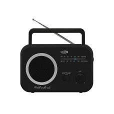 HAUSER TR-9205 AM/FM analógové prenosné rádio, max. výkon 0,8 W RMS, batériové a sieťové napájanie, čierna farba