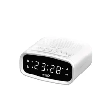 HAUSER TCL-8025W digitálne FM rádio s budíkom, LED displej, 2 časy budenia, biela farba
