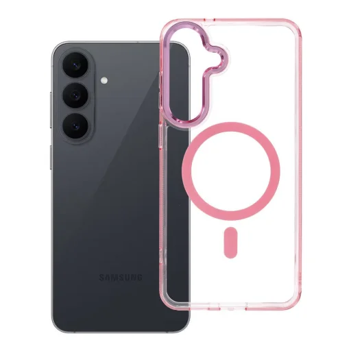 Samsung S25 FE / S26 FE Frame Clear Hybrid Mag Cover MagSafe-kompatibilis tok púderrózsaszín - 8