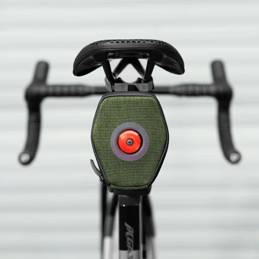 Rockbros C52-2 ľahká cyklistická podsedlová taška s osvetlením, zelená - 7