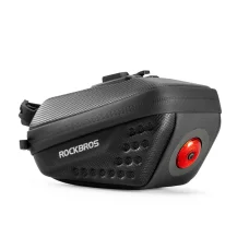 Rockbros C59 škrupinová podsedlová taška so zadným svetlom 250 mAh – čierna