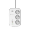 Forcell F-Energy VT-PS03 okos elosztó 3 aljzattal, USB-C-vel és 3 USB-A porttal, fehér Tuya, SmartLife thumbnail