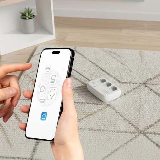 Forcell F-Energy VT-PS03 inteligentná predlžovačka s 3 zásuvkami, USB-C a 3 portmi USB-A, biela Tuya, SmartLife - 5