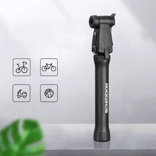 ROCKBROS TM-1701P 80 PSI mini pumpa na bicykel pre ventily Presta a Schrader, čierna - 2