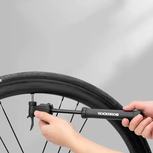 ROCKBROS TM-1701P 80 PSI mini pumpa na bicykel pre ventily Presta a Schrader, čierna - 4