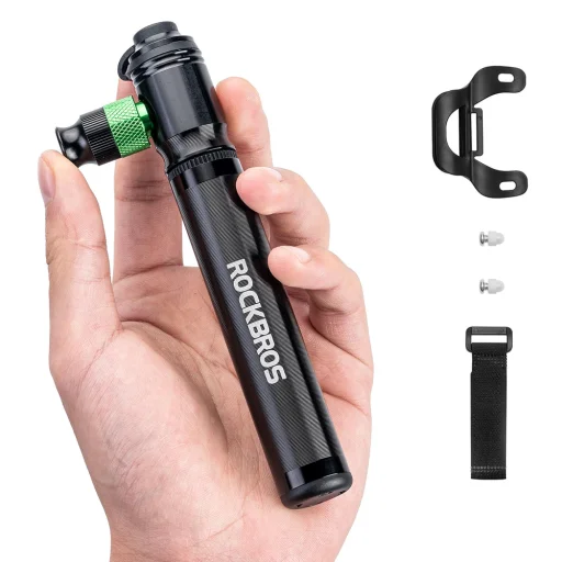 Rockbros HQ-75D-CO2 ručná a CO2 pumpa na bicykel, čierna - 2