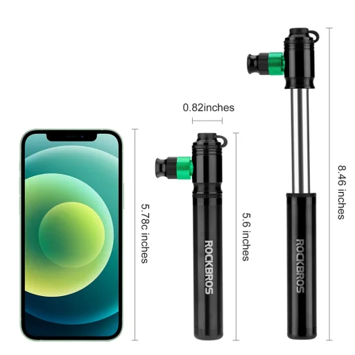 Rockbros HQ-75D-CO2 ručná a CO2 pumpa na bicykel, čierna - 7