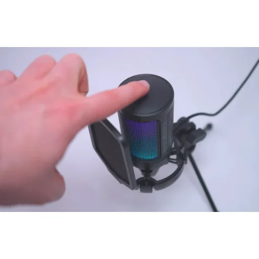 Fifine A6V herný USB kondenzátorový mikrofón, ružový - 10