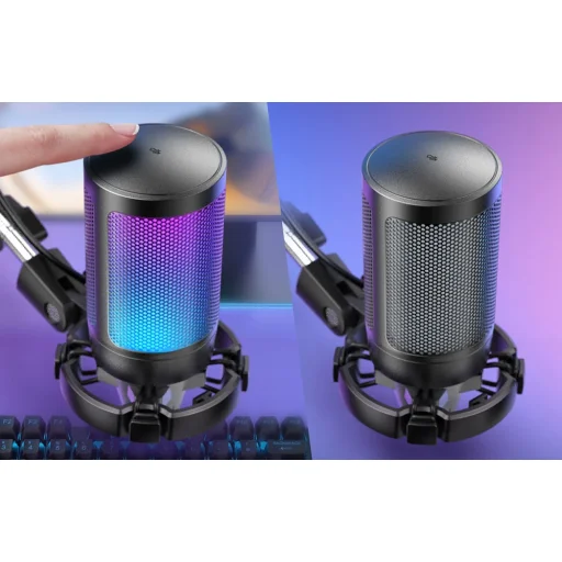 Fifine AmpliGame A6T USB kondenzátormikrofon, kék - 3