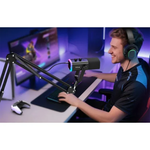 Fifine AM8T dinamikus gamer mikrofon rózsaszín - 7