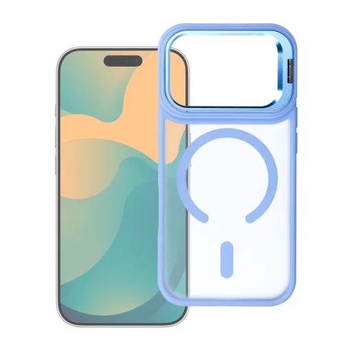 iPhone 17 Pro Max / 18 Pro Max készülékhez való Forcell F-Protect Shadow Stand Premium MagSafe-kompatibilis világoskék tok - 1
