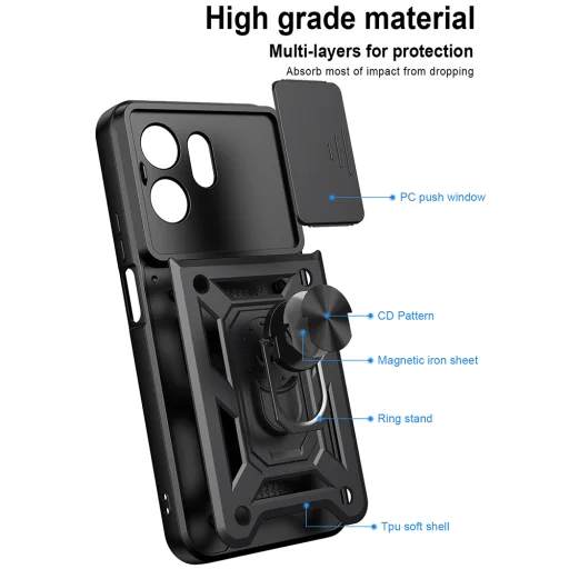 Puzdro Techsuit CamShield Series pre Honor 600 Smart, modré - 3