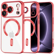 iPhone 18 Pro / iPhone 17 Pro červený kryt Techsuit Luxury Crystal MagSafe