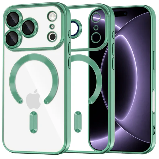 iPhone 18 Pro / iPhone 17 Pro svetlozelené puzdro Techsuit Luxury Crystal MagSafe - 1