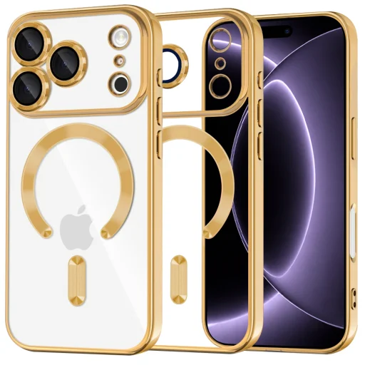 Zlaté puzdro Techsuit Luxury Crystal MagSafe pre iPhone 18 Pro / iPhone 17 Pro - 1