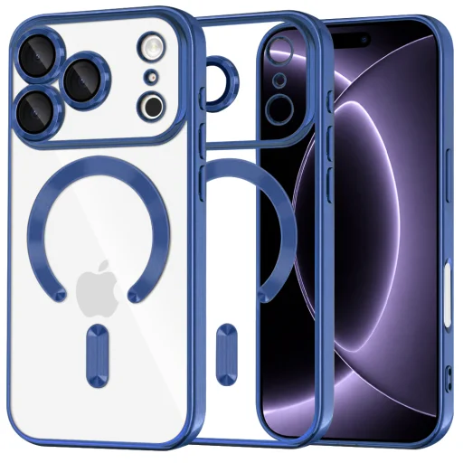 iPhone 18 Pro / iPhone 17 Pro tmavomodré puzdro Techsuit Luxury Crystal MagSafe - 1