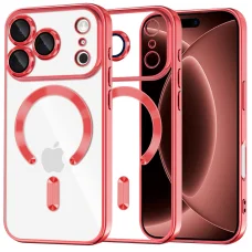 iPhone 18 Pro Max / iPhone 17 Pro Max červené puzdro Techsuit Luxury Crystal MagSafe