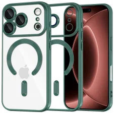 Tmavozelené puzdro Techsuit Luxury Crystal MagSafe pre iPhone 18 Pro Max / iPhone 17 Pro Max