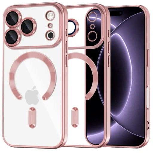 iPhone 18 Pro / iPhone 17 Pro ružové puzdro Techsuit Luxury Crystal MagSafe - 1