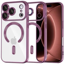 iPhone 18 Pro Max / iPhone 17 Pro Max tmavočerešňový Techsuit Luxury Crystal MagSafe priehľadný kryt
