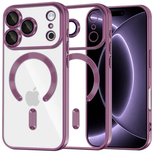 Apple iPhone 18 Pro / iPhone 17 Pro Tmavá čerešňa Techsuit Luxury Crystal MagSafe puzdro - 1