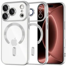 Apple iPhone 18 Pro Max / iPhone 17 Pro Max strieborné puzdro Techsuit Luxury Crystal MagSafe