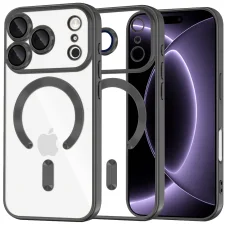 iPhone 18 Pro / iPhone 17 Pro čierne puzdro Techsuit Luxury Crystal MagSafe