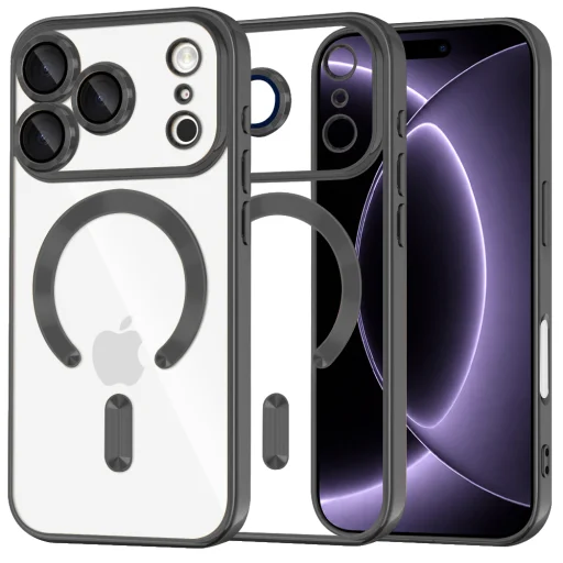 iPhone 18 Pro / iPhone 17 Pro čierne puzdro Techsuit Luxury Crystal MagSafe - 1