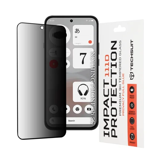 Nothing Phone (4b) čierne Techsuit 111D Privacy Full Glue privátne ochranné tvrdené sklo - 1