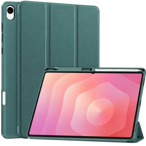 Samsung Galaxy Tab S12 Plus zelené puzdro Techsuit Flex Trifold s držiakom na pero - 1