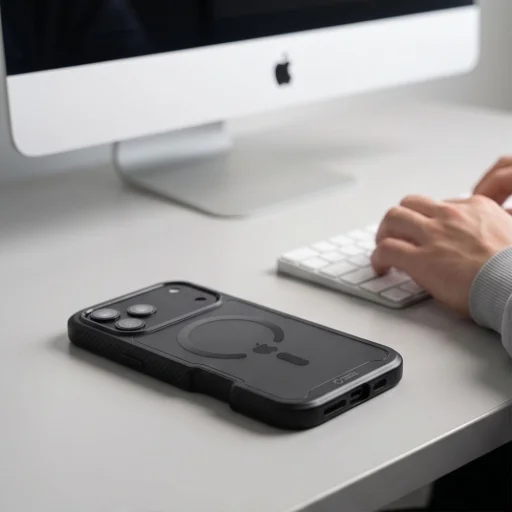 Matné čierne puzdro Tech-Protect Defense MagSafe pre Apple iPhone 17 Pro / 18 Pro - 5