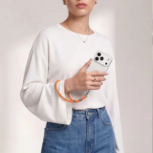 Tech-Protect C11S Rope Wrist Strap pútko na zápästie, kozmická oranžová - 5