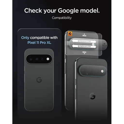 Google Pixel 11 Pro XL Spigen Glass tR EZ Fit Optik Pro ochranné sklo na šošovky fotoaparátu, 2 ks, číre - 11