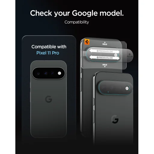 Google Pixel 11 Pro krištáľovo čisté Spigen Glass tR EZ Fit Optik Pro ochranné sklo na šošovky fotoaparátu, 2 ks - 11