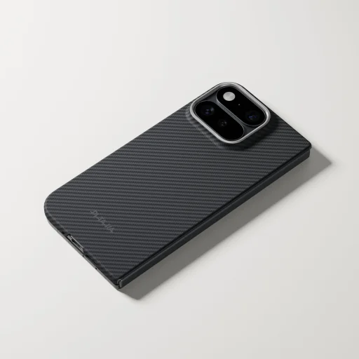  Google Pixel 11 Pro Fold fekete/szürke sávolykötésű Pitaka Edge Case aramidszálas hátlap tok Axis funkcióval - 12