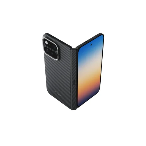  Google Pixel 11 Pro Fold fekete/szürke sávolykötésű Pitaka Edge Case aramidszálas hátlap tok Axis funkcióval - 4