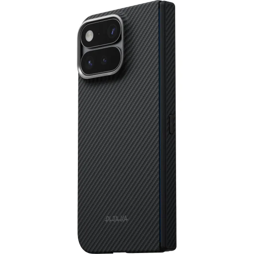  Google Pixel 11 Pro Fold fekete/szürke sávolykötésű Pitaka Edge Case aramidszálas hátlap tok Axis funkcióval - 1