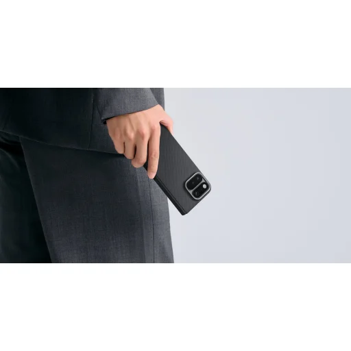  Google Pixel 11 Pro Fold fekete/szürke sávoly PITAKA Edge Case hátlap tok - 4