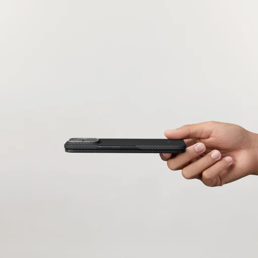  Google Pixel 11 Pro Fold fekete/szürke sávoly PITAKA Edge Case hátlap tok - 6