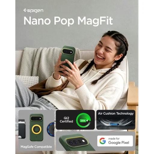 Spigen Nano Pop MagSafe ochranný kryt pre Google Pixel 11 Pro, avokádovo zelená - 12