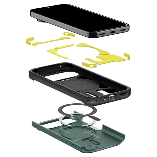Google Pixel 11 Pro XL tmavozelené puzdro Spigen Tough Armor MagFit - 9
