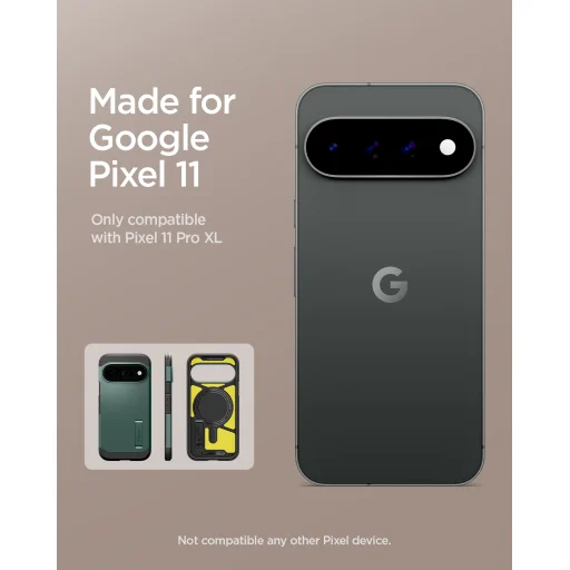 Google Pixel 11 Pro XL tmavozelené puzdro Spigen Tough Armor MagFit - 13